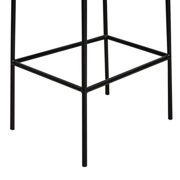 Iffa Barstool Chair, Open Back, Black Iron and Rich Anti Stain Polyester By Casagear Home Cheap - Image 4