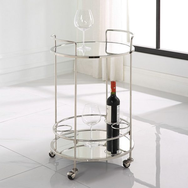 Uttermost Spritz Chrome Bar Cart By Casagear Home Online Sale - Image 2