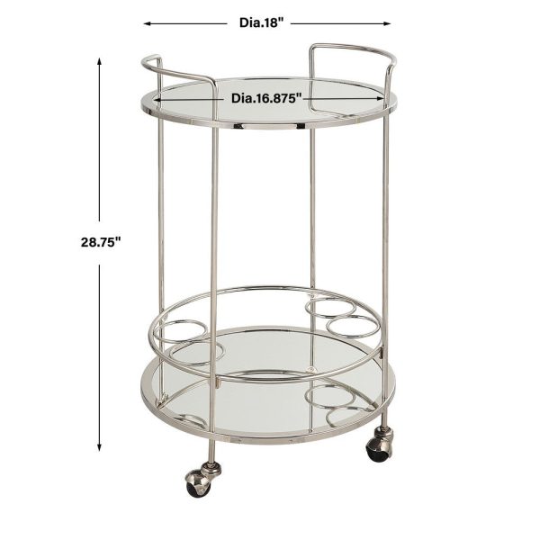 Uttermost Spritz Chrome Bar Cart By Casagear Home Online Sale - Image 3
