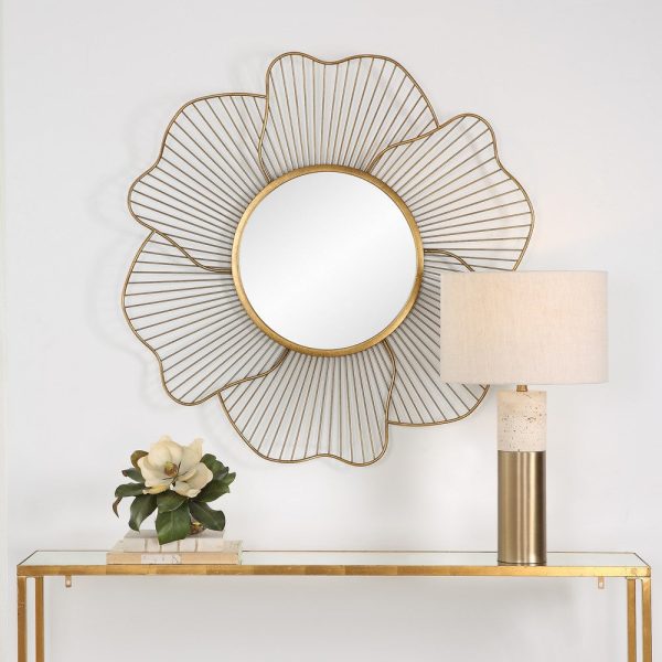 Uttermost Blossom Gold Floral Mirror By Casagear Home For Cheap - Image 2