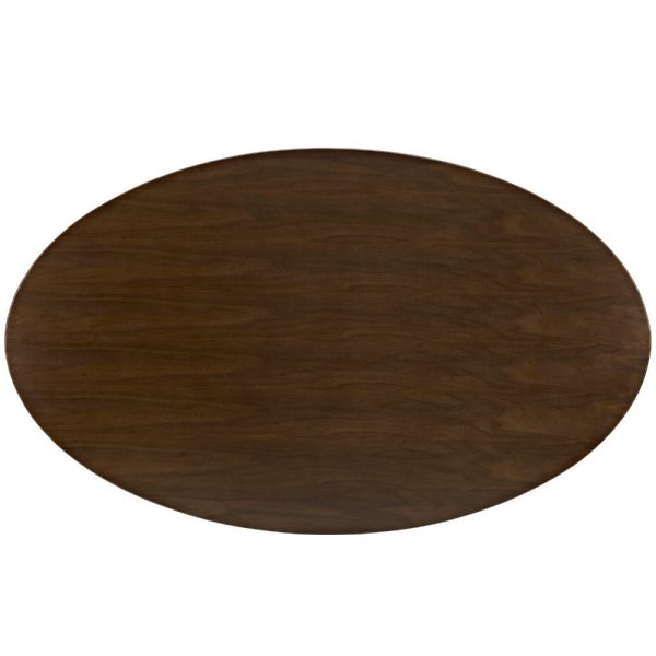 Modway Lippa 78  Modern Kitchen and Dining Table with Oval Walnut Top and Pedestal Base in Walnut Online Sale - Image 3