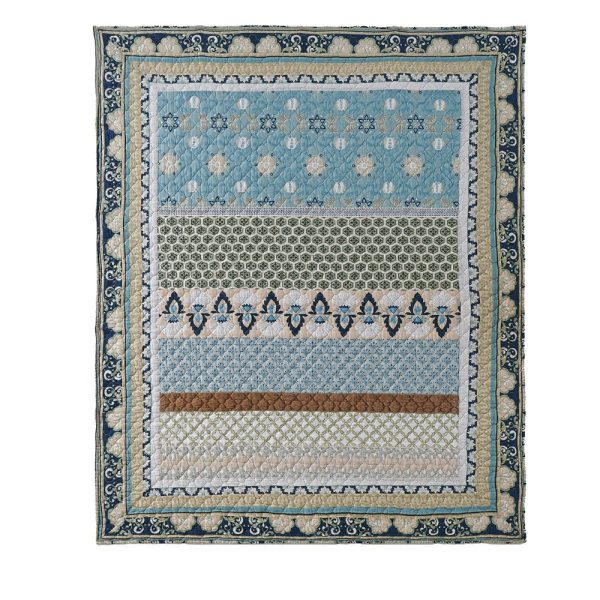 Ello 50 x 60 Inch Quilted Throw Blanket, Bohemian Print, Multicolor Blue By Casagear Home Online - Image 2
