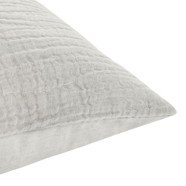 Irma 20 x 26 Standard Pillow Sham, Pre Shrunk Gray Cotton, Premium Linen By Casagear Home Cheap - Image 4