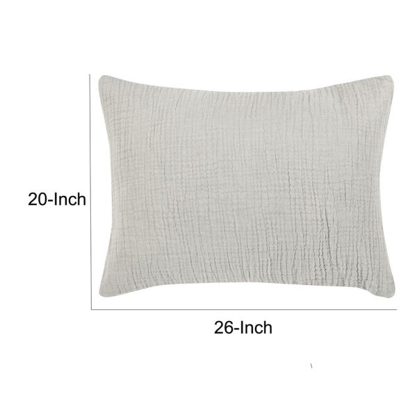 Irma 20 x 26 Standard Pillow Sham, Pre Shrunk Gray Cotton, Premium Linen By Casagear Home Cheap - Image 5
