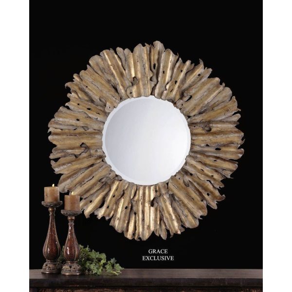 Uttermost Hemani Antique Gold Mirror By Casagear Home For Sale - Image 2