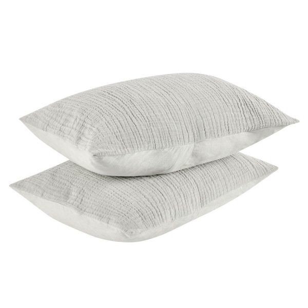 Irma 20 x 26 Standard Pillow Sham, Pre Shrunk Gray Cotton, Premium Linen By Casagear Home Cheap - Image 3