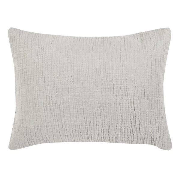 Irma 20 x 26 Standard Pillow Sham, Pre Shrunk Gray Cotton, Premium Linen By Casagear Home Cheap