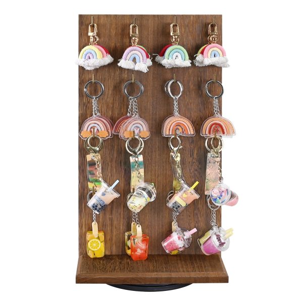 Ikee Design®  Wooden Rotating Two-Sided Jewelry Display Stand With 32 Hooks Cheap - Image 3