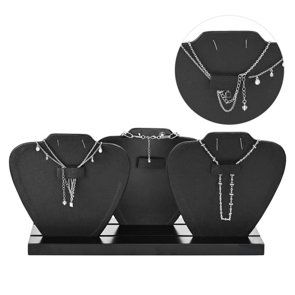 Ikee Design® Deluxe Faux Leather Covered MDF Wood Multiple Necklace Display Stand with 2-Row Holder Online Sale - Image 4