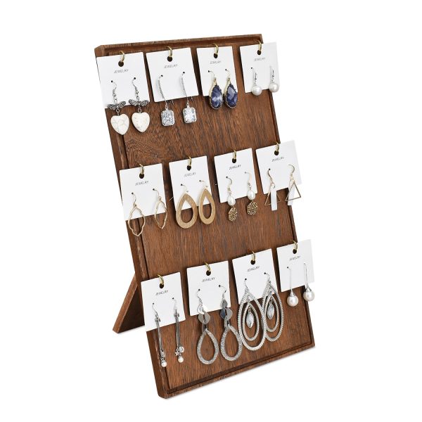 Ikee Design® Wooden Jewelry Display Stand with 12 hooks, Earring Display with Hooks Sale